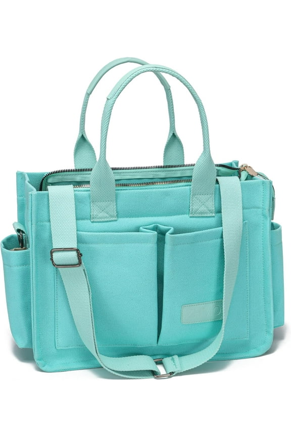 Large Canvas Tote Bag for Women With Pockets,Laptop Crossbody Purses Everything Everyday Bag Handbags for Work Beach