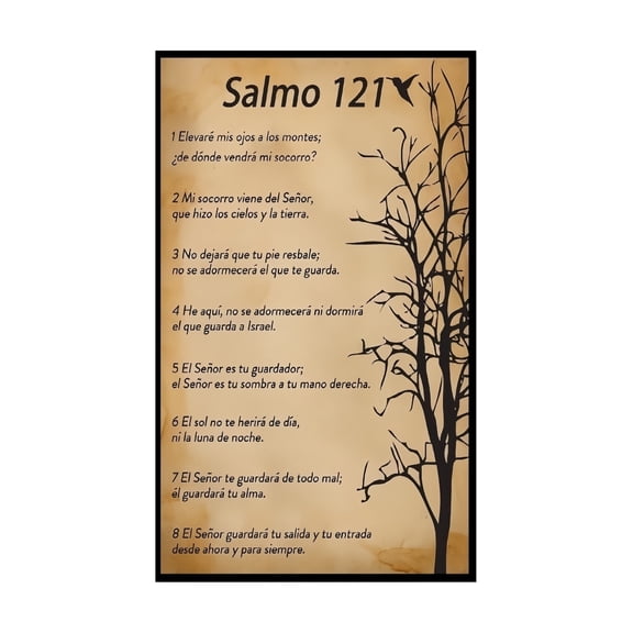Large Canvas Wall Art Spanish Quotes, Salmo 23 Reina Valera, Vertical Scripture Print, Christian Living Room Decor