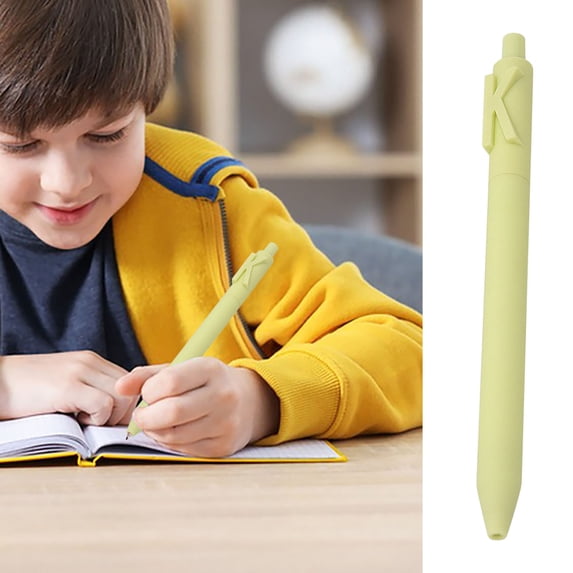 Large Capacity 0.5mm Black Press Gel Pen with Letter Design, 2ml Ink Letter Pen with Smooth Writing, for Students