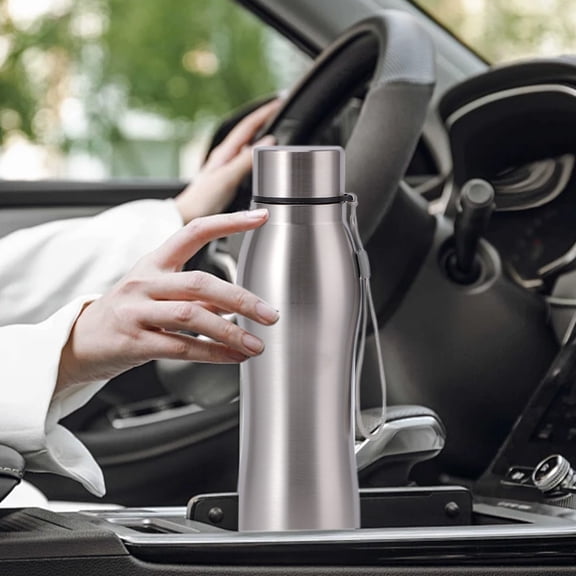 Large Capacity 1000ml Stainless Steel Water Bottle - Portable Leak Proof Sports Kettle for Car Outdoor Hiking - Silver Insulated Layer