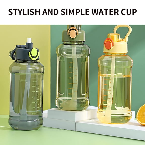 Large Capacity 1500ML Water Bottle with Straw & Motivational Time Marker | Leak-Proof BPA-Free Sports Bottle for Gym, Hiking & Office