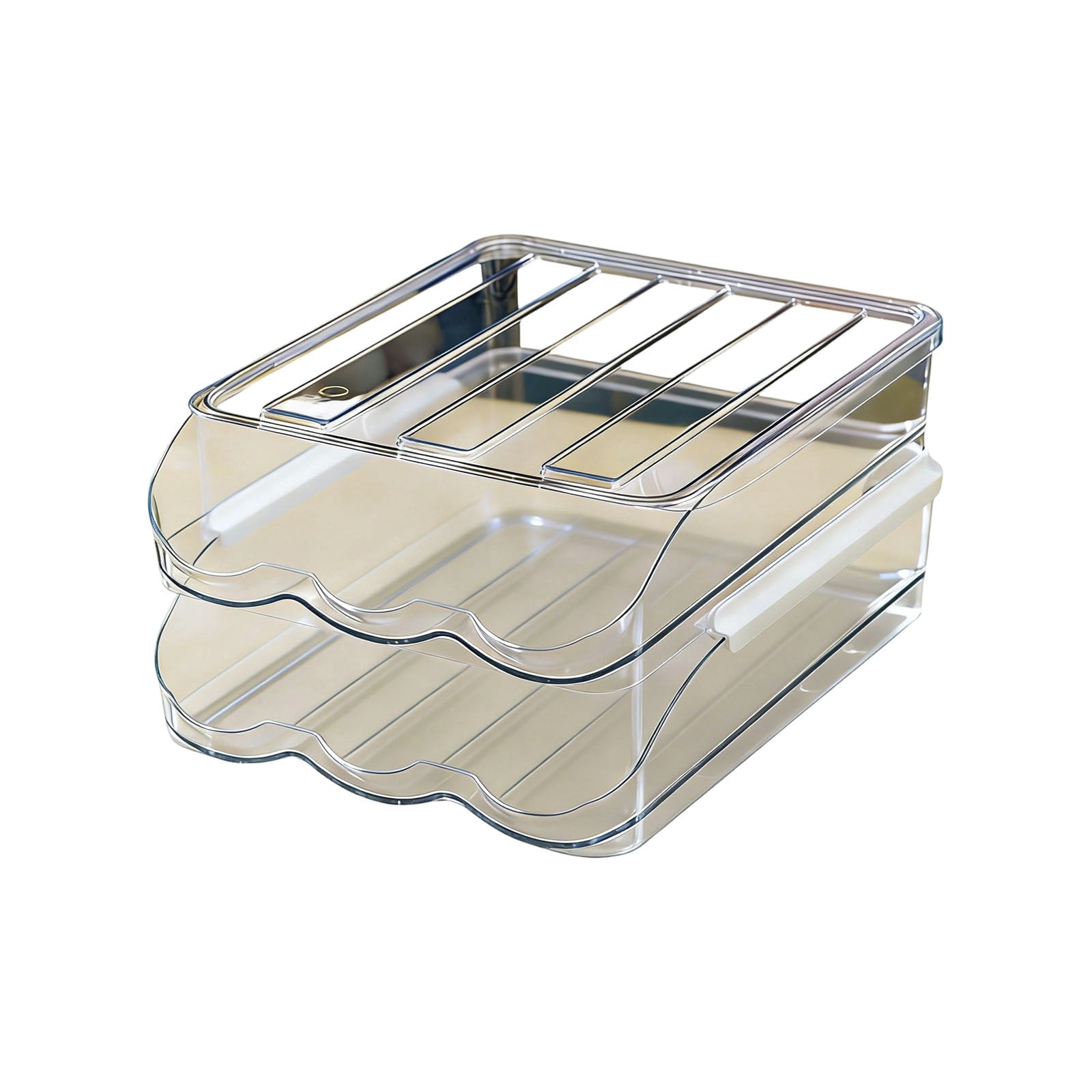 Large Capacity 2 Tier Egg Holder for Refrigerator with Lid Holds 36 Eggs, Clear Stackable Storage Container Organizer for Fridge or Kitchen Countertop Use
