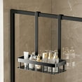 thumbnail image 1 of Large Capacity 2-Tier Hanging Shower Caddy, ZzCityTK Heavy Duty Over The Door Organizer Rustproof No Drilling, Sturdy Iron Storage Rack for Bathroom with Soap Tray, Black, 1 of 7
