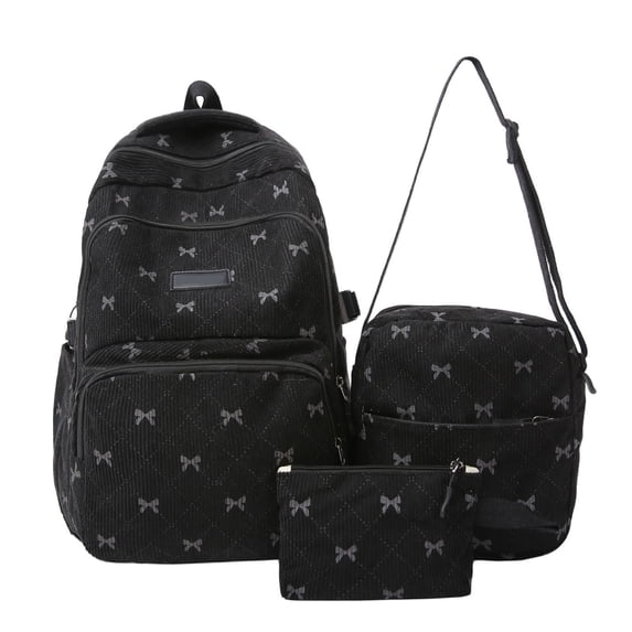 Large Capacity 3 Piece Backpack For Students Cute Cartoon Style Travel With Spacious Compartments And Comfortable Straps Back To School Backpack