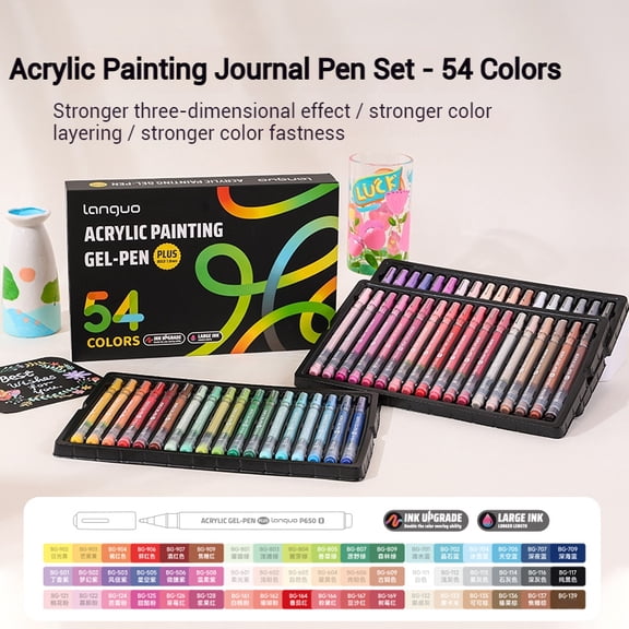 Large Capacity Acrylic Painting Art Gel Pen Plus Version 90 Colors Set for Sketching Drawing Art Supplies Stationery Gift