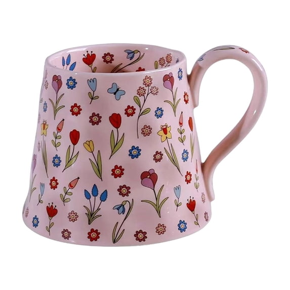 Large Capacity Aesthetic Ceramic Breakfast Mug, Cute Daily Coffee Milk Drinking Cup For Home Use