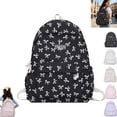 thumbnail image 1 of Large Capacity All Over Bow Print Nylon Backpack, Lightweight Cute Laptop Daypack Multi Pocket Fashion Travel School Backpack for Women Girls, 1 of 7