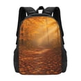 thumbnail image 1 of Large Capacity Backpack 16.5×12.5×5.5in Widened Shoulder Strap Design Main Bag Large Top Handle Belt Adjustable Shoulder Strap Forest Path, 1 of 8
