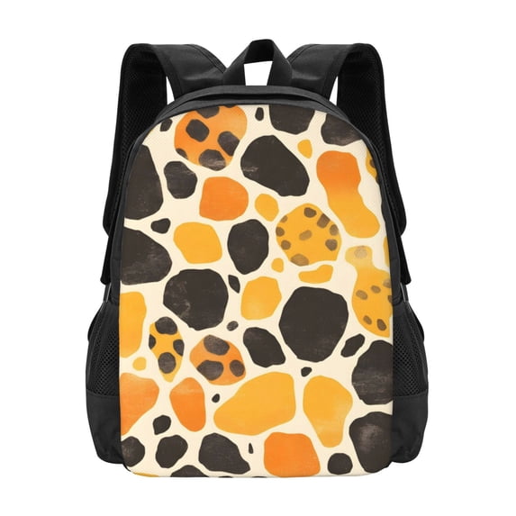 Large Capacity Backpack 16.5×12.5×5.5in Widened Shoulder Strap Design Main Bag Large Top Handle Belt Adjustable Shoulder Strap Leopard_4