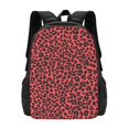 thumbnail image 1 of Large Capacity Backpack 16.5×12.5×5.5in Widened Shoulder Strap Design Main Bag Large Top Handle Belt Adjustable Shoulder Strap Leopard Print Pattern Red And Black_1, 1 of 8