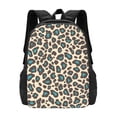 thumbnail image 1 of Large Capacity Backpack 16.5×12.5×5.5in Widened Shoulder Strap Design Main Bag Large Top Handle Belt Adjustable Shoulder Strap Leopard Print Style Paleturquoise_4, 1 of 8