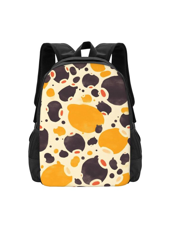 Large Capacity Backpack 16.512.55.5in Widened Shoulder Strap Design Main Bag Large Top Handle Belt Adjustable Shoulder Strap Milk Cow Print Style Sienna_3