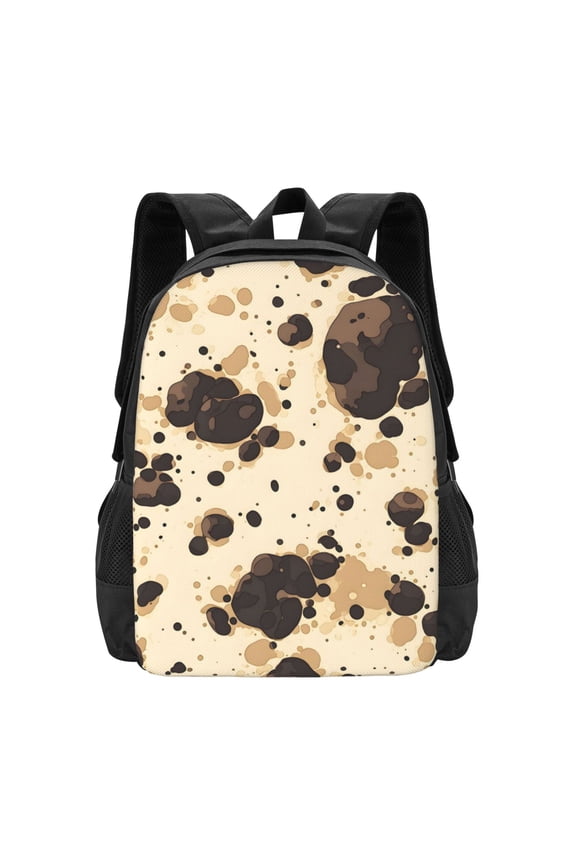 Large Capacity Backpack 16.512.55.5in Widened Shoulder Strap Design Main Bag Large Top Handle Belt Adjustable Shoulder Strap Milk Cow Print Style Sienna_1
