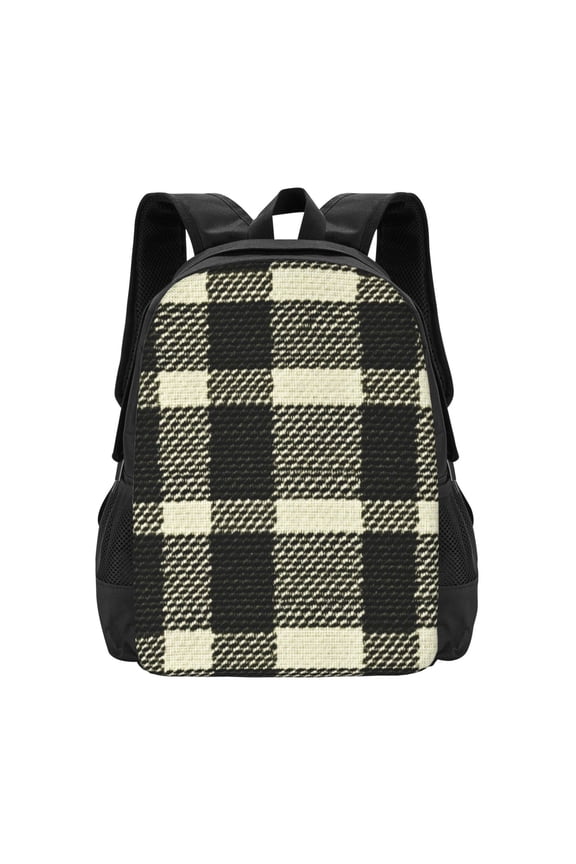 Large Capacity Backpack 16.512.55.5in Widened Shoulder Strap Design Main Bag Large Top Handle Belt Adjustable Shoulder Strap Olive Houndstooth Buffalo Plaid Tartan Check Scotland_3