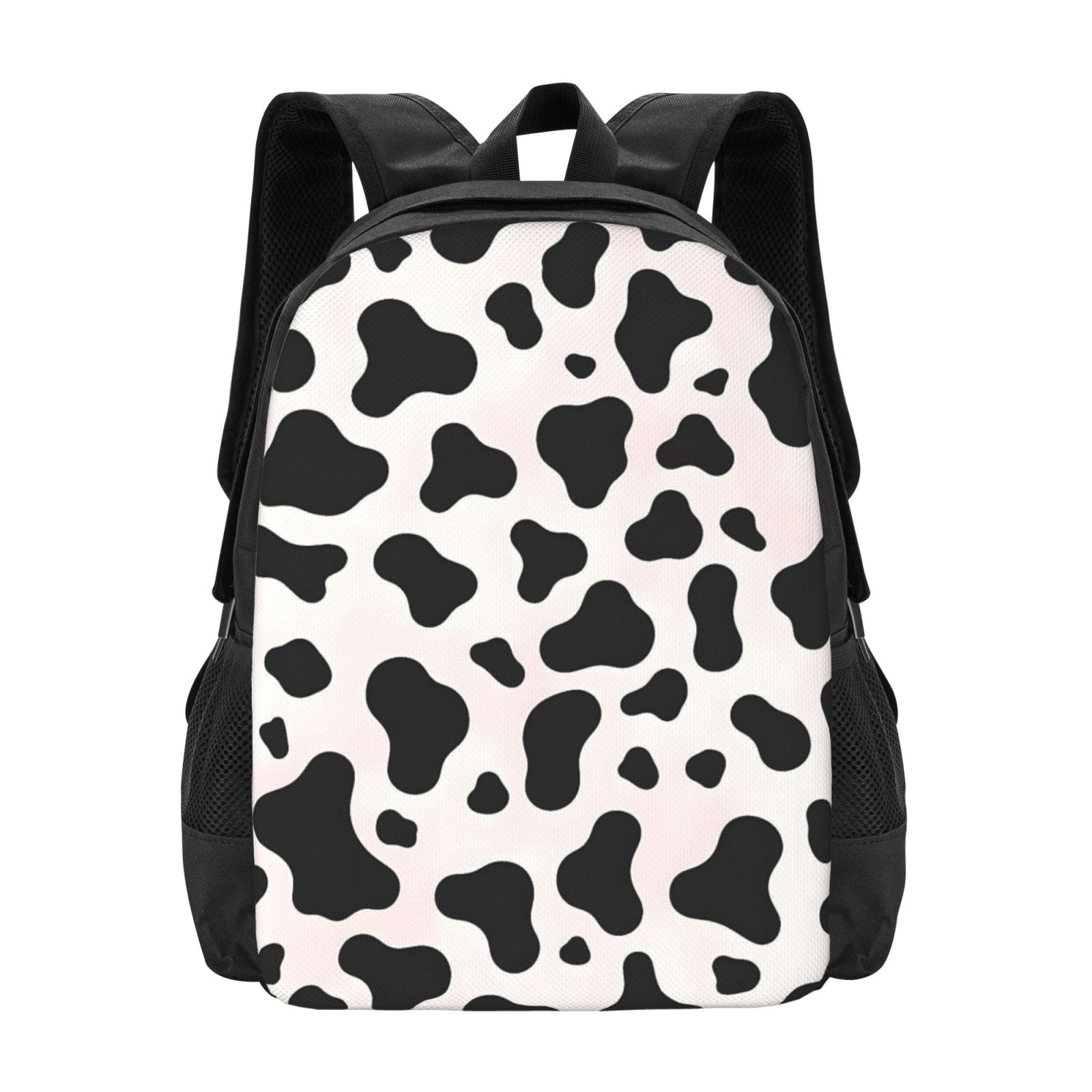 Large Capacity Backpack 16.5×12.5×5.5in Widened Shoulder Strap Design Main Bag Large Top Handle Belt Adjustable Shoulder Strap Simple Cow-Print Pattern1_4