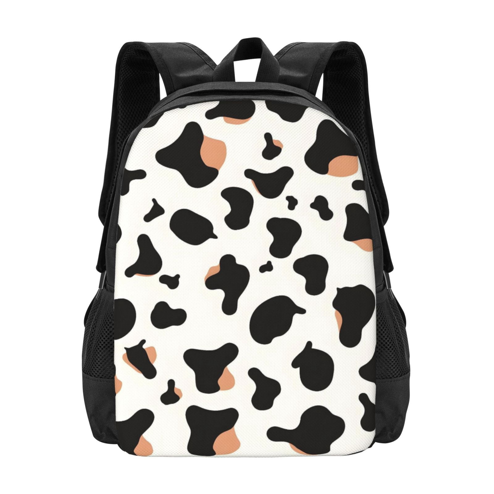 Large Capacity Backpack 16.5×12.5×5.5in Widened Shoulder Strap Design Main Bag Large Top Handle Belt Adjustable Shoulder Strap Simple Cow Print Pattern1_1