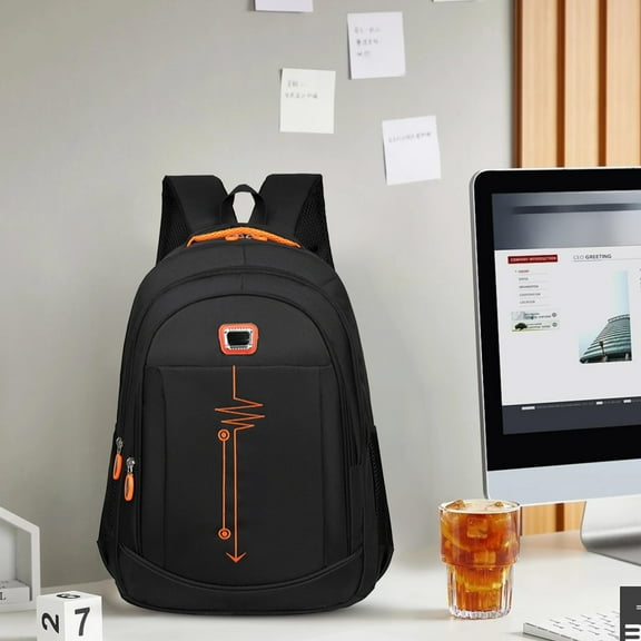 Large Capacity Backpack, Leisure Backpack for Men, Versatile Student Travel Bag, Minimalists Designs with Reflective Gray Accents & Lightnings Bolts Motifs for School/Travel