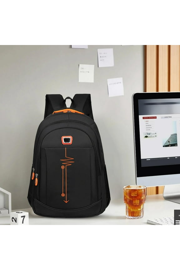 Large Capacity Backpack, Leisure Backpack for Men, Versatile Student Travel Bag, Minimalists Designs with Reflective Gray Accents & Lightnings Bolts Motifs for School/Travel