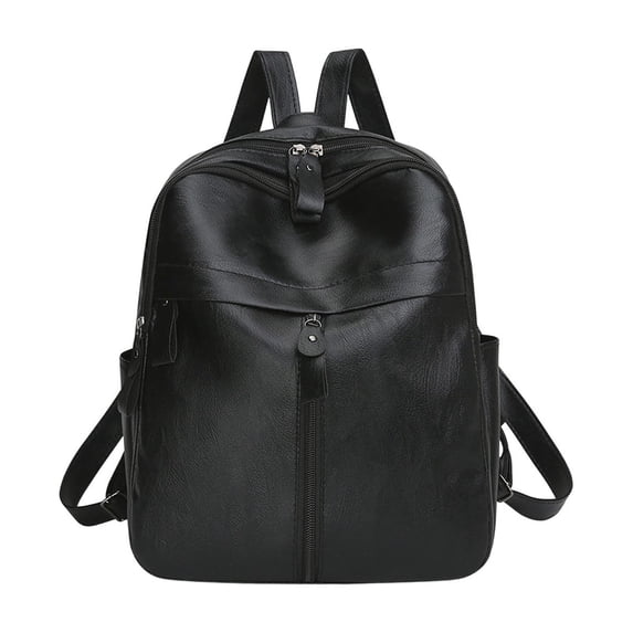 Large Capacity Backpack Made of Polyurethane Leather Material with Paired Shoulder Straps and Multiple Compartments for Commuting