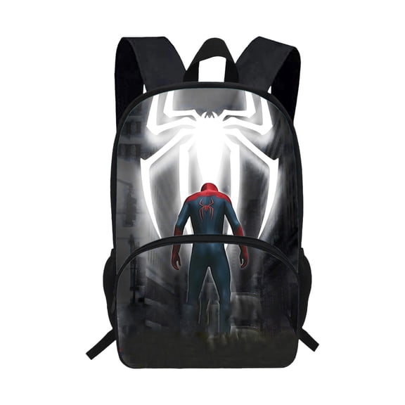 Large Capacity Backpack with Spider Print, - Brand New Day Themed Vibrant Printed Daypack for School and Outdoor, Adjustable Straps Lightweight Rucksack for Travel