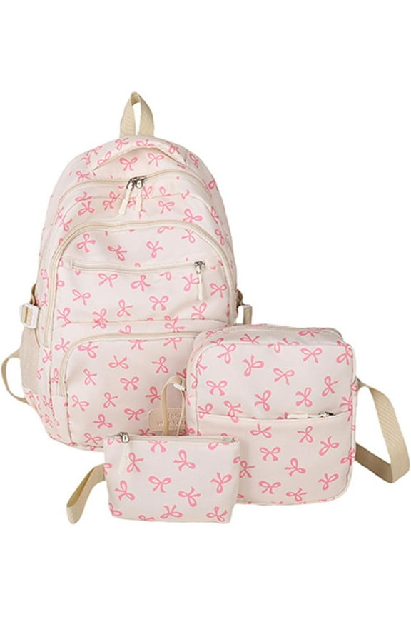 Large Capacity Backpack Student School Backpack Teen Lovely Bows Backpack