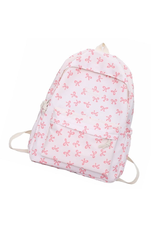 Large Capacity Backpack Student School Backpack Teen Lovely Bows Backpack
