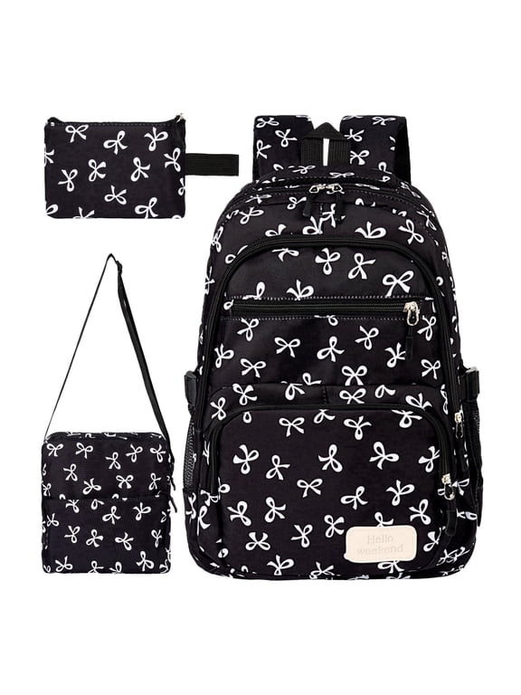 Large Capacity Backpack Student School Backpack Teen Lovely Bows Backpack