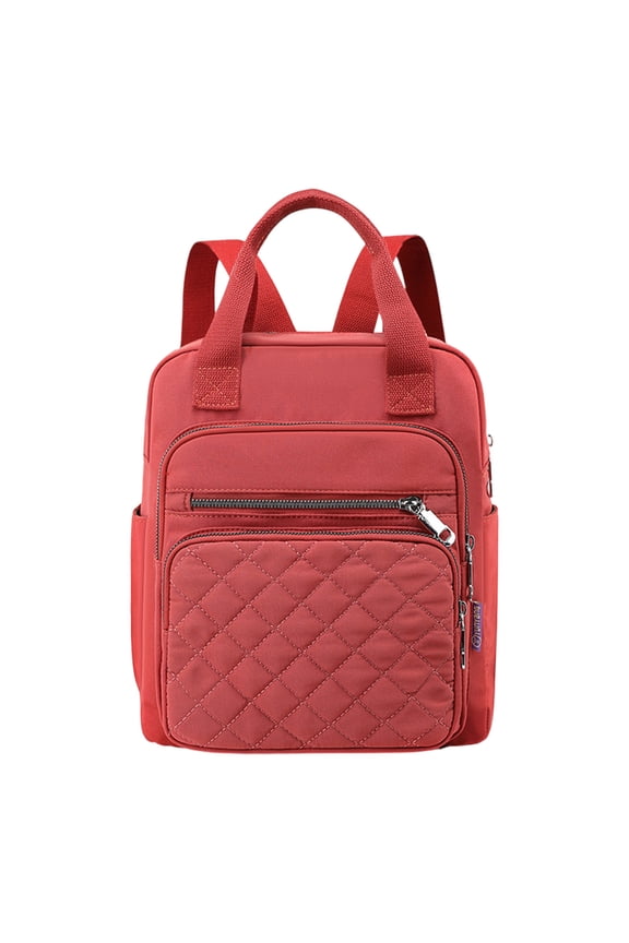 Large Capacity Backpack for Women Casual Square Bag Multi Pockets Multi Purpose Daypack Lightweight Top Handle Satchel