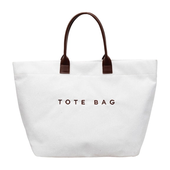 Large Capacity Bag Solid Color Shoulder Handbag Professional Commuter Purse for Daily Work Travel and Shopping Fashion Accessory 18x12 Inch White