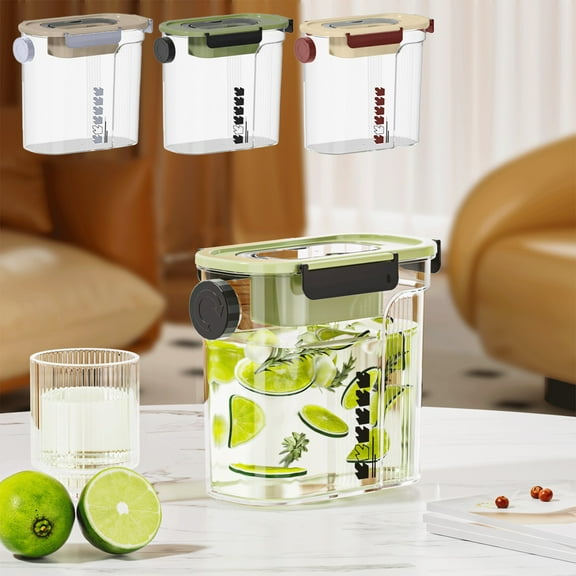 Large Capacity Beverage Dispenser Cold Brew Tea Pitcher Glass Drink Jug with Spigot for Entertaining Parties and Family Gatherings, UKHBMC | Green