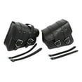 thumbnail image 1 of Large Capacity Black Faux Leather Motorcycle Saddlebag, 2, 1 of 10