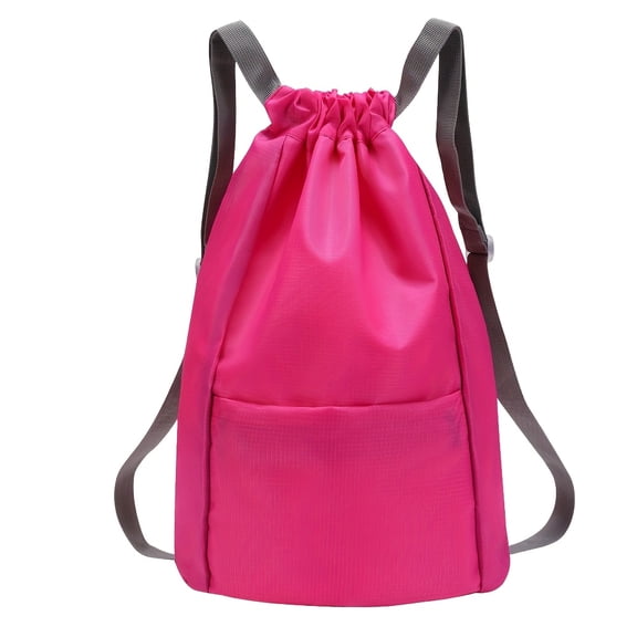 Large Capacity Blue Drawstring Backpack with Adjustable Shoulder Straps - Lightweight, Durable Nylon Sports Bag for Outings, Hiking & School, School Backpack|Adjustable Strap Bag|Secure Storage Ba