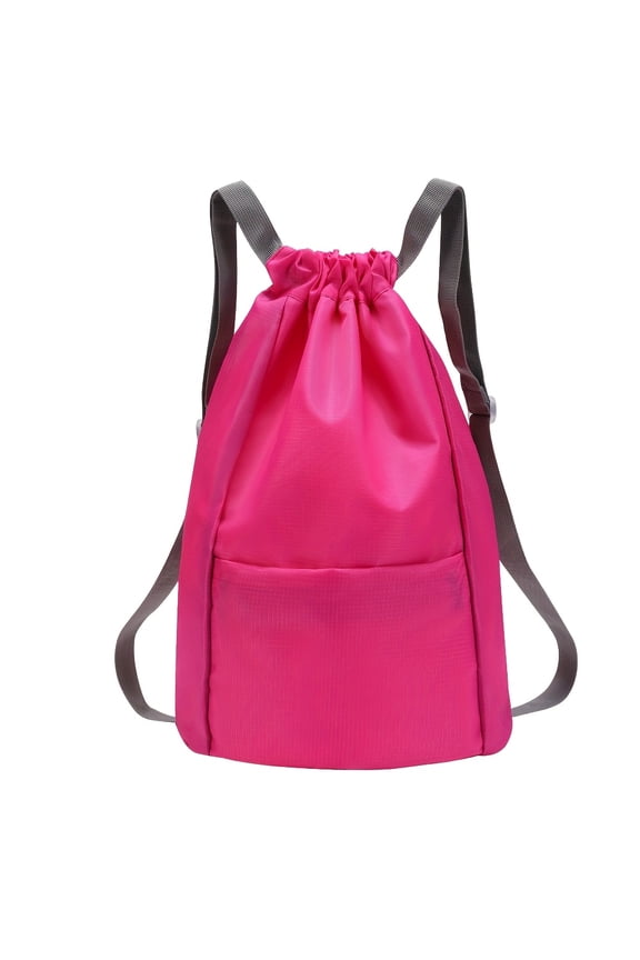 Large Capacity Blue Drawstring Backpack with Adjustable Shoulder Straps - Lightweight, Durable Nylon Sports Bag for Outings, Hiking & School, School Backpack|Adjustable Strap Bag|Secure Storage Ba