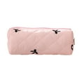 thumbnail image 1 of Large Capacity Bow Shaped Cosmetic Bag for Students - Portable Floral Storage Solution for Desktop Stationery and, 1 of 6