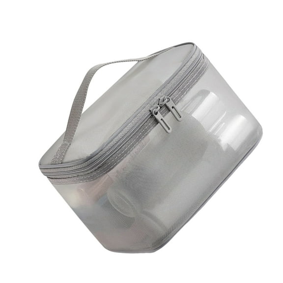 Large Capacity Breathable meshes Makeup Bag Two Compartments Portable Toiletry Bags Gym Vacation Daily Use