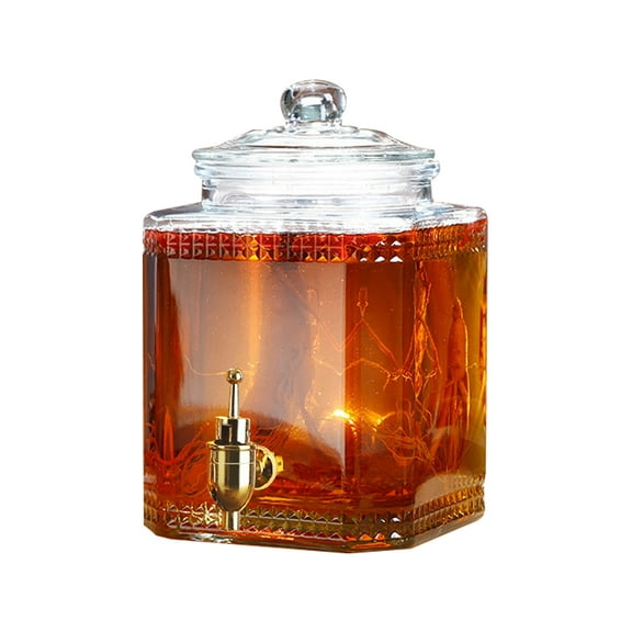 Large Capacity Bubble Wine Glass Bottle Household Wine Jar High-Grade Sealed Bubble Ginseng Medicinal Wine Wine Tank Wine Barrel With Faucet Wine Bottle-3000ML