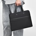 thumbnail image 1 of Large Capacity Business Document Bag | Portable Cloth Briefcase Organizer | Sleek Professional Handheld File Storage | Multi-Compartment Design | Black or Gray | 15x12x1.6 Inch, 1 of 6