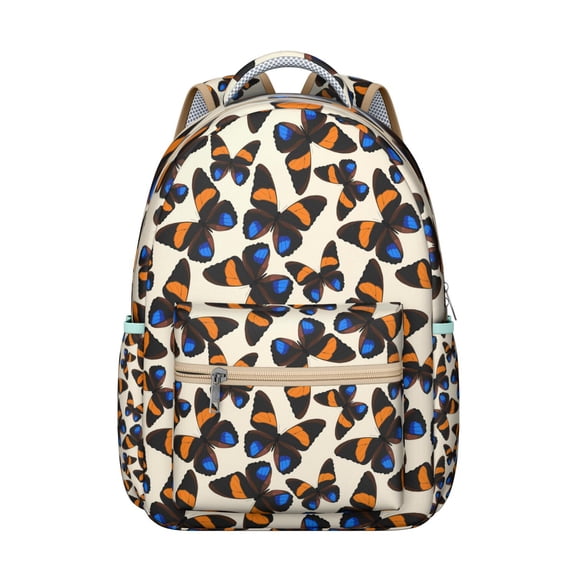 Large Capacity Butterfly Print Backpack – Stylish Bookbag for High School & College, Roomy Main Compartment, Padded Straps, Ideal Gift for Students & Travel