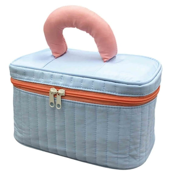 Large Capacity Candy Color Cosmetic Bag - Portable Nylon Toiletry Organizer with Handles for Travel Ideal Makeup Pouch for Beauty Items