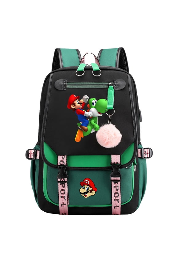 Large Capacity Canvas Backpack for All age - Retro Gaming Graphic Daypack with Flap-Over Closure & Front Pocket, Unisex Bookbag for School, Travel, or Daily Commute