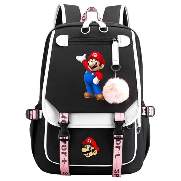 Large Capacity Canvas Backpack for All age - Retro Gaming Graphic Daypack with Flap-Over Closure & Front Pocket, Unisex Bookbag for School, Travel, or Daily Commute
