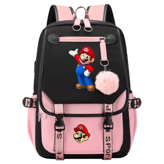 Large Capacity Canvas Backpack for All age - Retro Gaming Graphic Daypack with Flap-Over Closure & Front Pocket, Unisex Bookbag for School, Travel, or Daily Commute