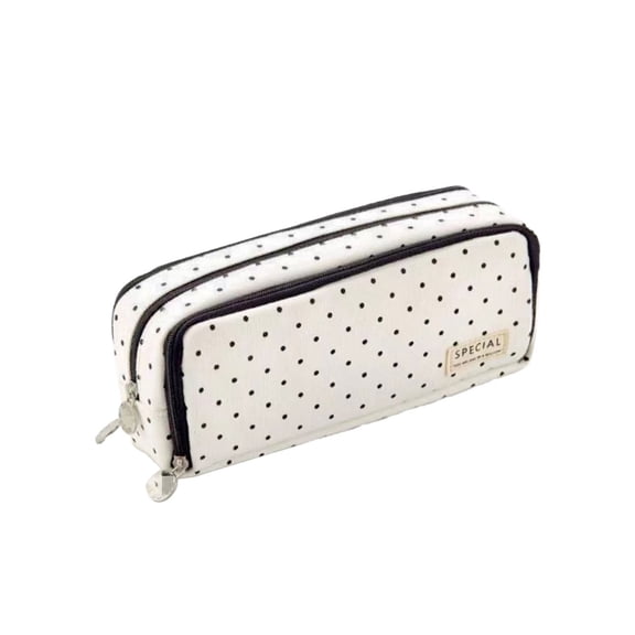 Large Capacity Canvas Pencil Case with 3 Compartments, Multi Zipper Pencil Pouch Pen Organizer Bag with Mesh Pocket, Portable Stationery Storage for Students, Classroom Essentials, Teacher Must Haves