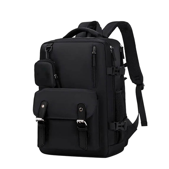 Large Capacity Canvas Travel Backpack With Detachable Mini Coin Pouch Adjustable Buckle Waterproof Spine Support Back To School Laptop Bookbag