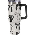thumbnail image 1 of Large Capacity Car Cup 40 Oz Cute Black Bow Knots Stainless Steel Travel Tumbler Coffee Mug Insulated Bottles Tumbler with Lid And Straw Leak-Proof, 1 of 6