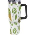 thumbnail image 1 of Large Capacity Car Cup 40 Oz Green icecream Stainless Steel Travel Tumbler Coffee Insulated Bottles Tumbler with Lid And Straw Leak-Proof (Black handle), 1 of 7