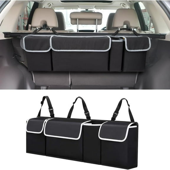 Large Capacity Car Trunk Organizer Back Seat Storage Bag, Multi-Purpose Foldable Auto Storage Pouch for SUV MPV Sedan