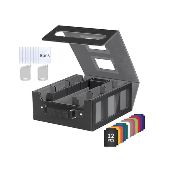 Large Capacity Card Holder Case With 2 Dividers And 8 Sleeves Trading Card Storage Box Board Game Accessories