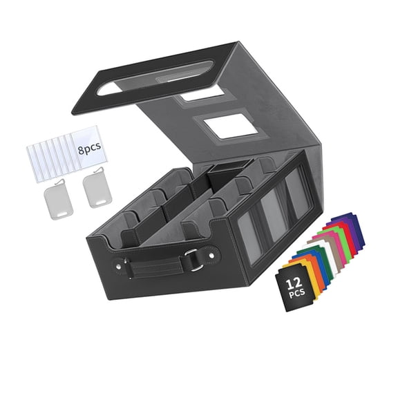 Large Capacity Card Holder Case With 2 Dividers And 8 Sleeves Trading Card Storage Box Board Game Accessories
