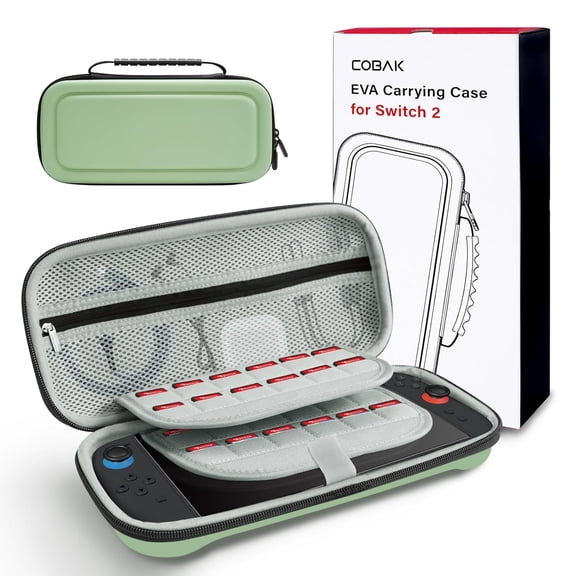 Large Capacity Carrying Case for Nintendo Switch 2 ( 2025 ) , Ultra Slim Premium EVA Travel Pouch with 24 Game Cartridges, Screen Protective Cover, Accessories Storage Bag, Black